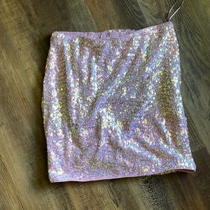 Pink sequin skirt